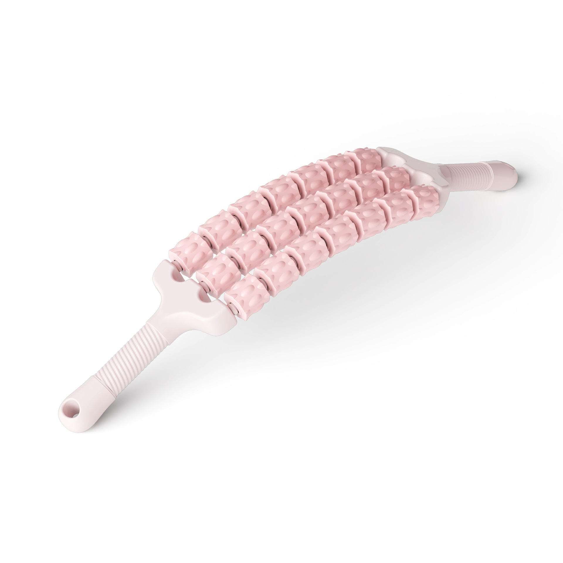 Three-row bendable massage stick pink