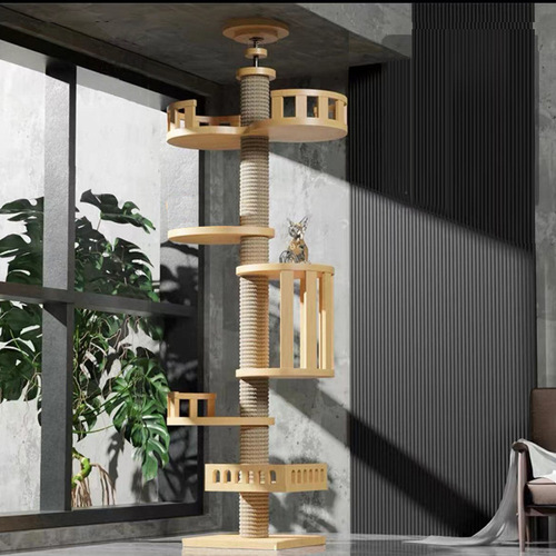 Tianzhu Column Cat Climbing Frame Cat Toy Cat Claw Board Wholesale Source Factory Solid Wood Thickened Stable Standing Cat Column 