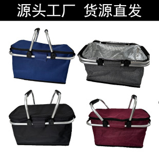 Cross-border Amazon thermal insulation picnic basket foldable ice bag ice basket outdoor thermal insulation cold portable storage basket manufacturers