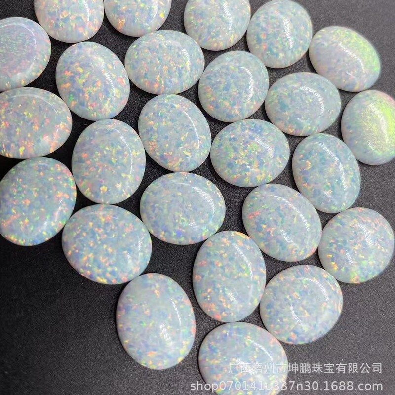 Source factory Opal op17 oval ring face aubao jewelry ring necklace white egg shape naked stone