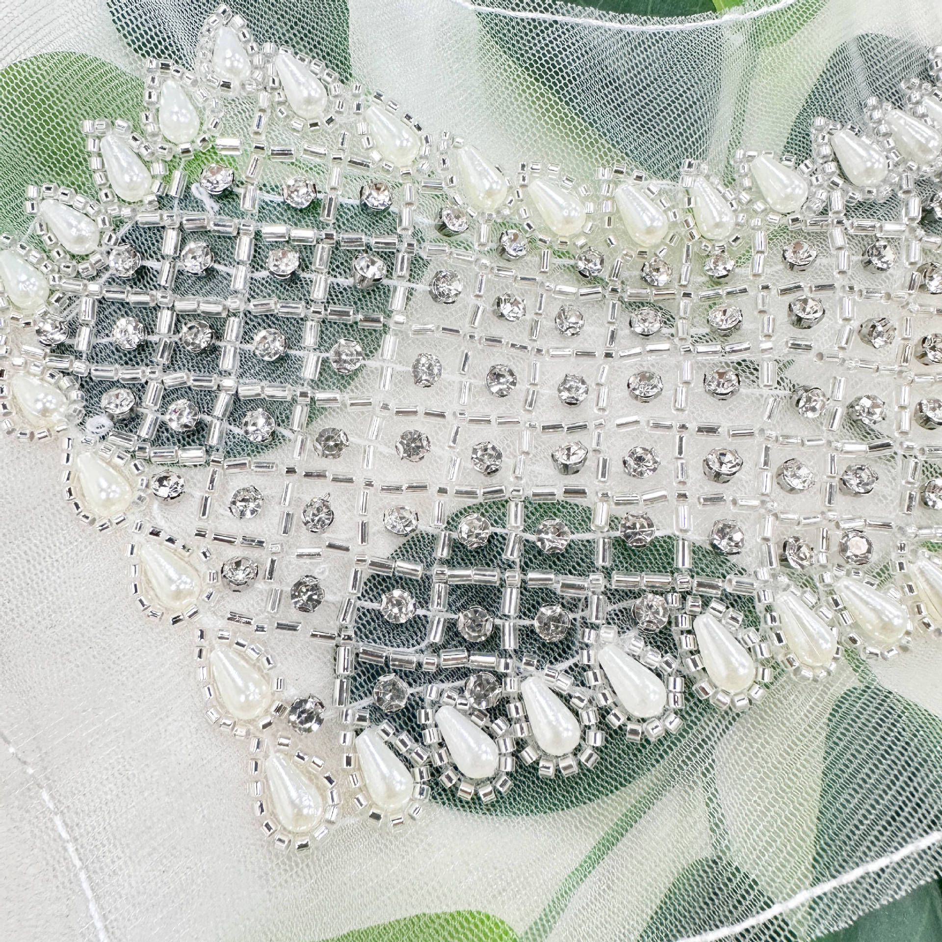 Tubo de encaje de cuentas de diamante cuello bordado accesorios de ropa vestido de boda DIY ropa de decoración de ropa de niños