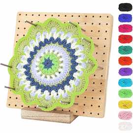 竹制手工编织板钩针项目阻塞板坐垫编织钩针木板底座坐垫钩板