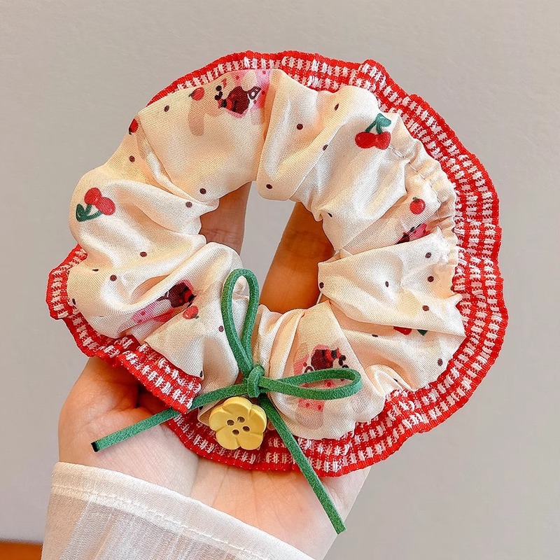 Colección de anillo de cabello lindo de intestino grande de verano de cola de caballo de cabeza de cuerda de flor de cabeza de niña universitaria estilo de alto valor de belleza joyería de cabello