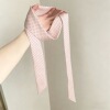 1# pink polka dot satin scarf about 135cm