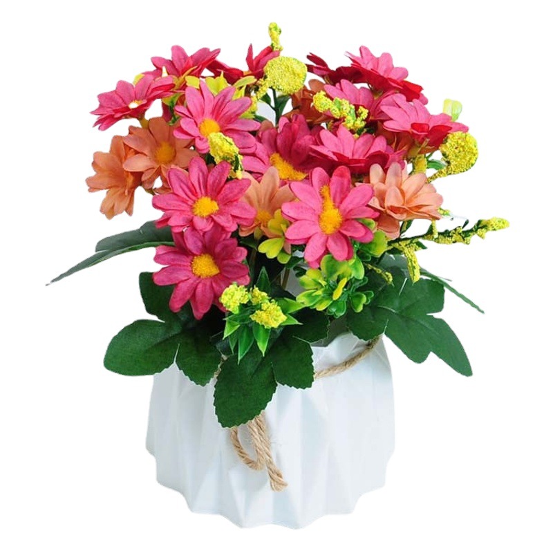 Nórdico artificial flor traje de plástico florero falso maceta decoración coreano crisantemo planta bonsai decoración de la Mesa del hogar