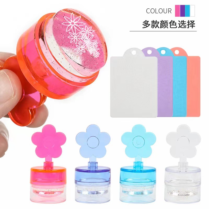 Sello de silicona de uñas transfronteriza traje sello de cristal transparente aceite de impresión sello totalmente transparente cabeza sello francés herramienta
