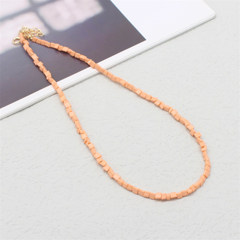 Basic Solid Color Beaded Glass Unisex Necklace 1 Piece