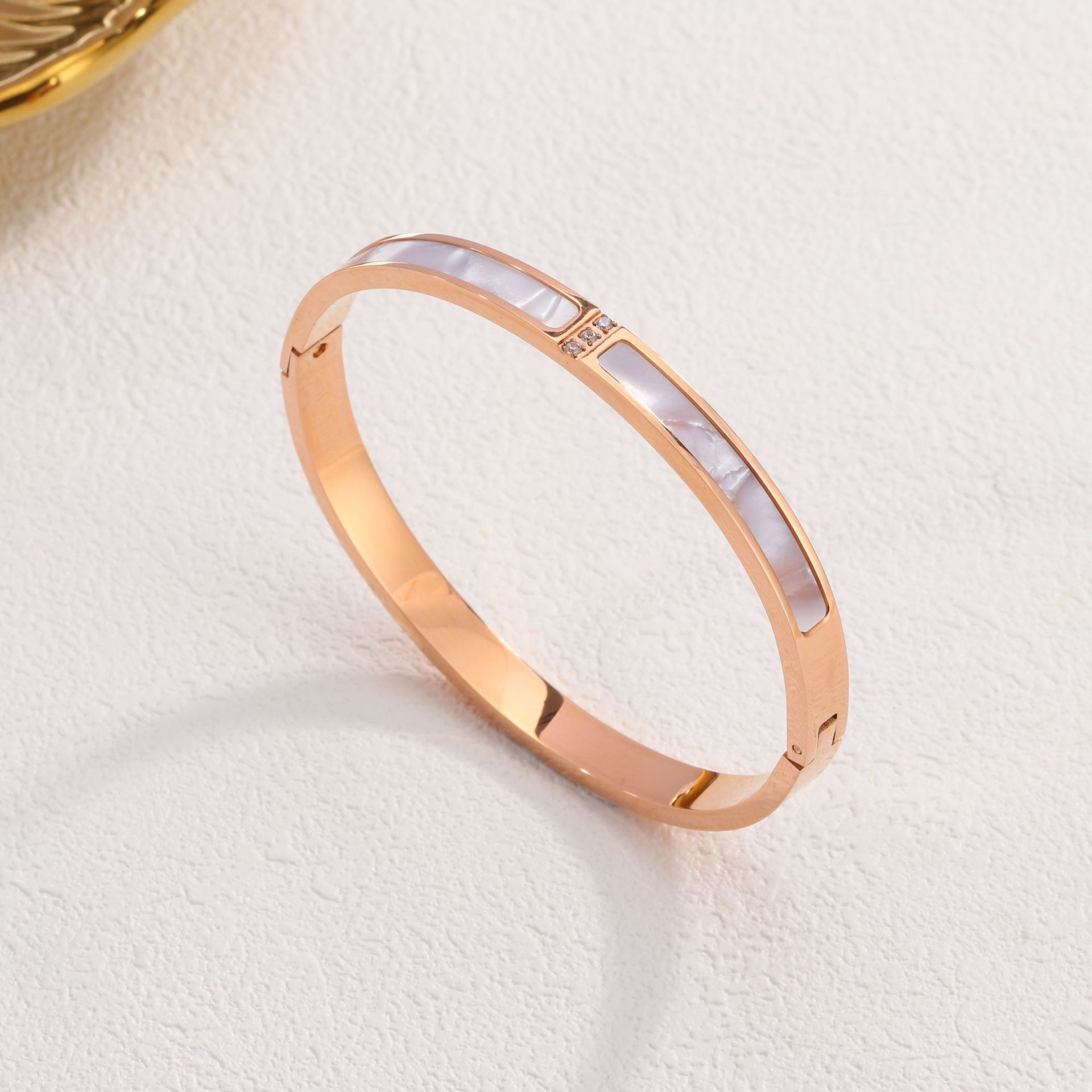 38 쉘 팔찌 로즈 골드