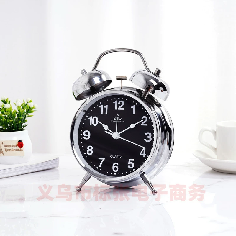 4-inch silent alarm clock super ring alarm student special luminous clock 8820 electroplating ring clock manufacturer wholesale