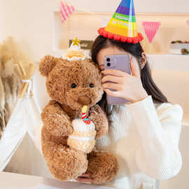 可爱生日蛋糕熊公仔生日泰迪熊玩偶小熊毛绒安抚娃娃闺蜜生日礼物