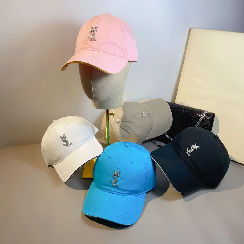 Fashion brand diamond logo letter cotton peaked cap for Women New online celebrity Korean style simple couple all-match soft top baseball hat