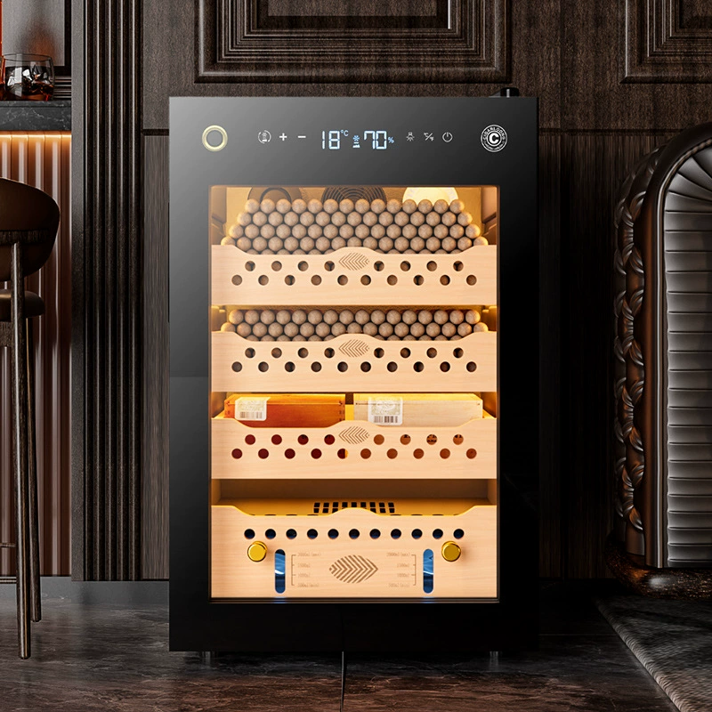 Шкаф для сигар Jialong CL-60C с полками из кедрового дерева, умный мини-компрессорный шкаф с постоянной температурой и влажностью для сигар