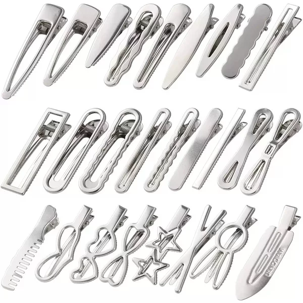 Simple Metallic Silver Duckbill Clip Sweet and Cool Hairpin Side Bangs Clip Seamless Hairpin DIY Handmade Hair Accessories Wholesale