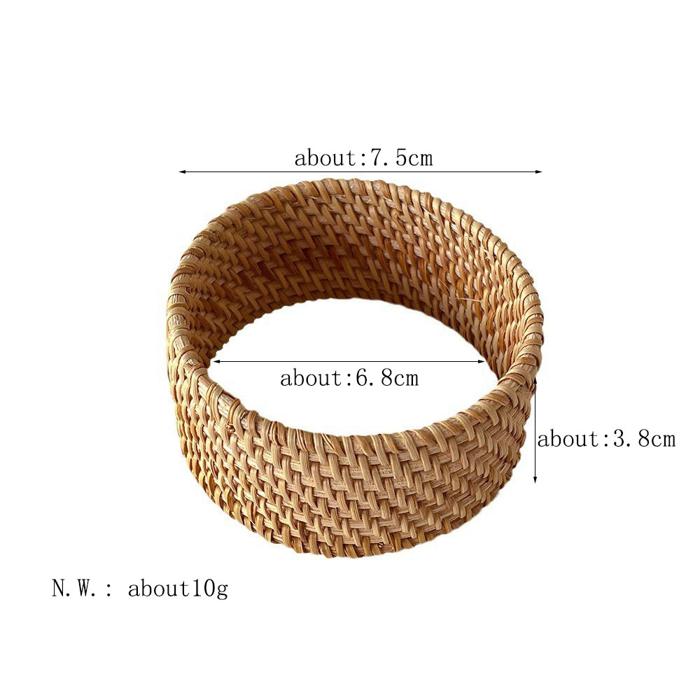 10g Weight Bangle Classification Rattan Chain Material 1 Piece Quantity Holiday, Daily Occasion Rattan Material Ethnic, Solid Color Pattern All Seasons Season Women's Gender Knitting Design Retro, Ethnic Style, Simple Style Style Retro Ethnic Style Simple Style Ethnic Solid Color Rattan Bangles Wholesale 4