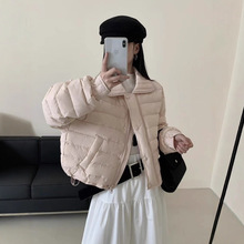 韩版羽绒服女2025冬季新款百搭翻领轻便保暖白鸭绒休闲短款外套潮