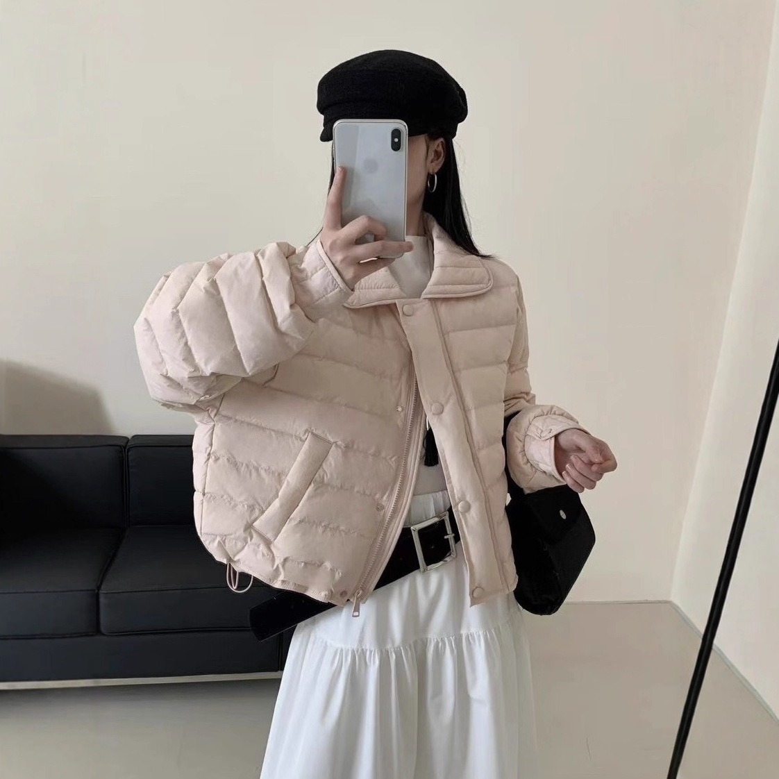 韩版羽绒服女2025冬季新款百搭翻领轻便保暖白鸭绒休闲短款外套潮