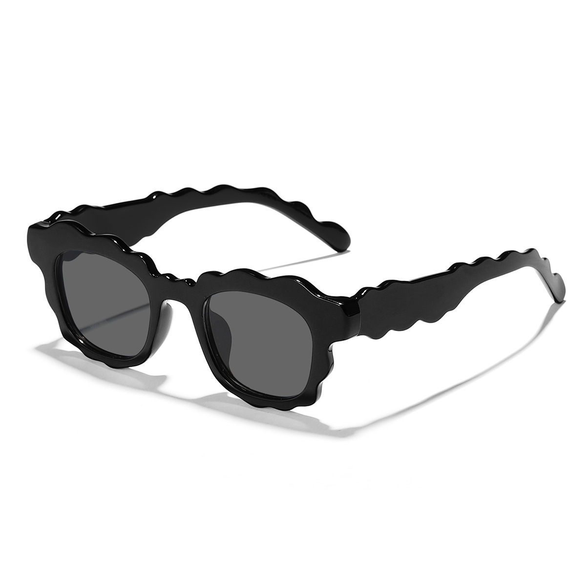 Transfronterizo nuevo personalizado flor ola borde gafas de sol pequeño marco cuadrado moda desgaste esencial gafas de sol