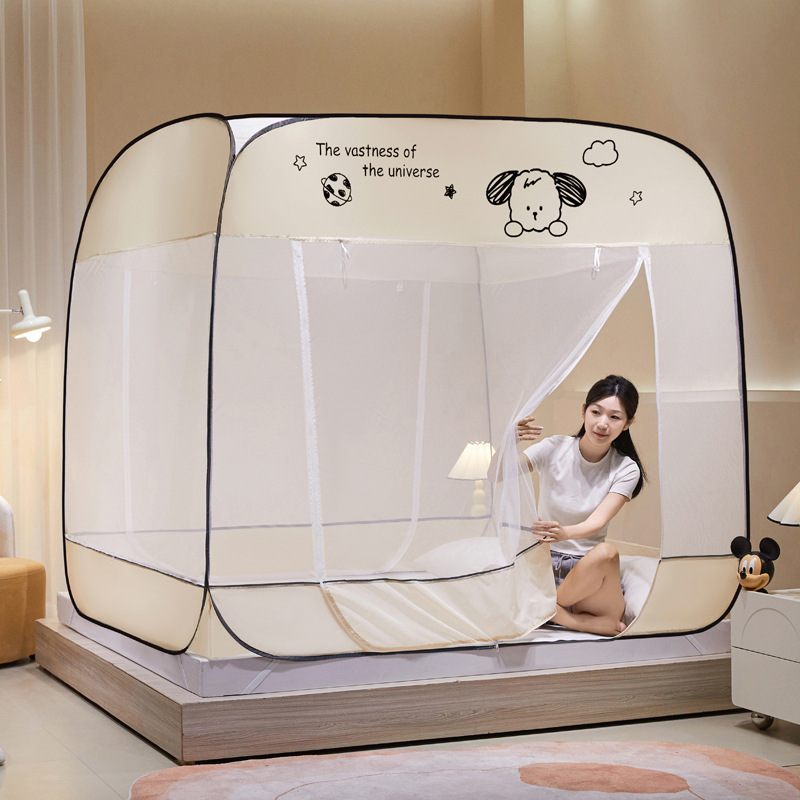Sin mosquiteros instalados, mosquiteros de Mongolia, mosquiteros de tres puertas, mosquiteros desmontables con cremallera superior a prueba de polvo al por mayor