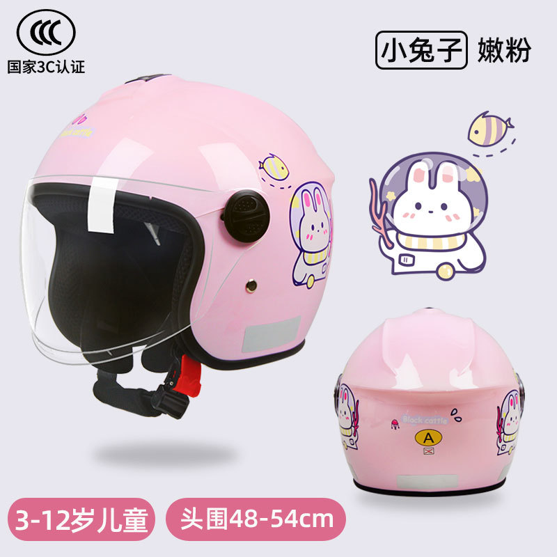 Motosiklet kaskı (dəbilqə) – Diàndòngchē Winter Warm - 3c-certified-pink-rabbit-anti-fog-lens
