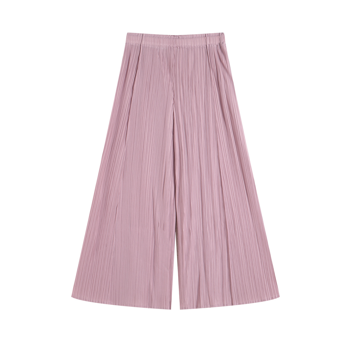 Quần culottes nữ ống rộng cạp cao xếp ly dáng suông dài midi — màu xanh nhạt chi tiết 9