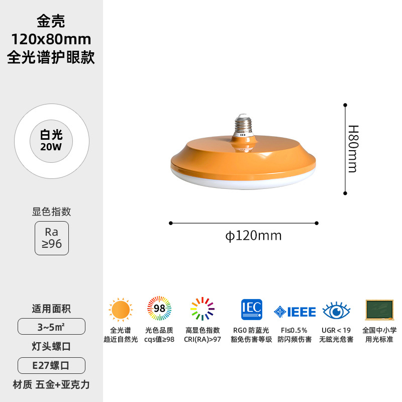 Bombilla de espectro completo tornillo E27 super brillante fuente de luz de protección de ojos lámpara de ahorro de energía lámpara de lámpara