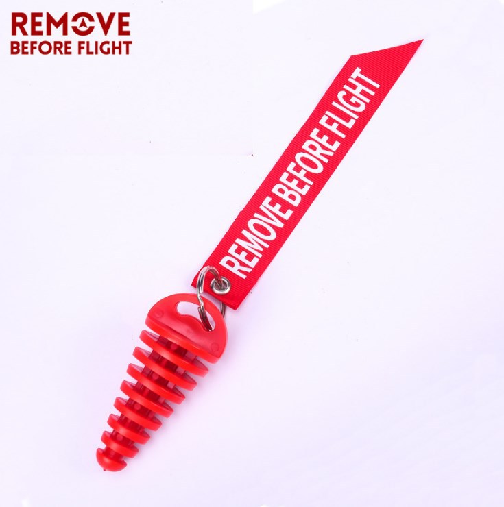 Amazon explosivo silenciador de la motocicleta tapón de escape REMOVE ANTES DE VUELO llavero de cinta