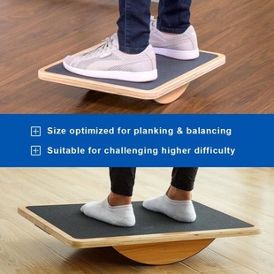 Wooden Yoga Balance Board Home Fitness Pedal Rehabilitation Training Solid Wood Fitness Board Office Standing Rocking Board