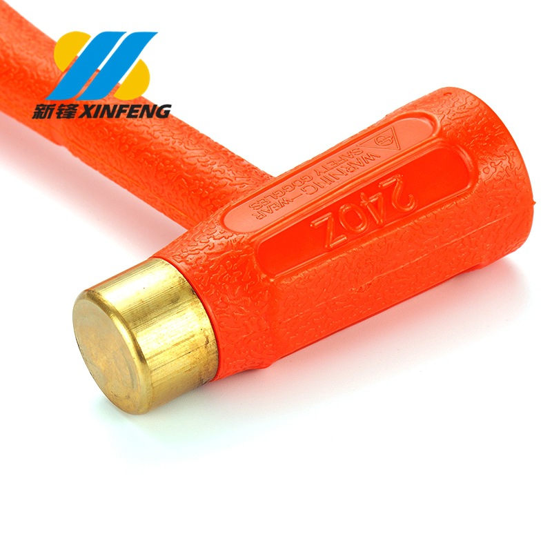 厂家供应铜头安装锤PVC橙色手柄 1.5LB 可定牌