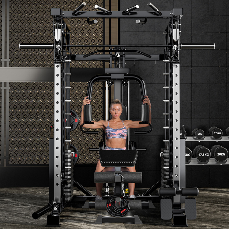 Entrenador integrado de Smith pórtico doméstico máquina de Smith equipo de ejercicios multifuncional de abrazadera de pecho sentadilla pedal inverso