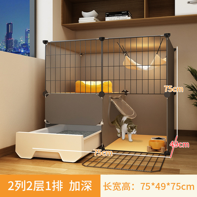 2겹 심화 "75×49×75" 검정색 [메인 사진과 동일한 스타일]❤고양이 배변 상자 확대❤