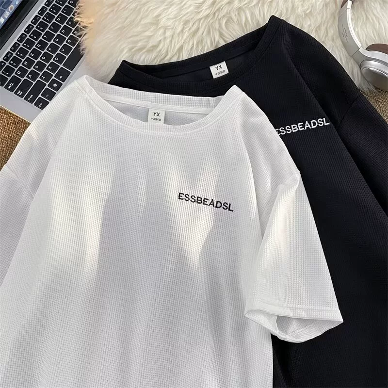 С короткими рукавами мужской летний новый нижний рубашка футболка прилив тренд полукрукавов