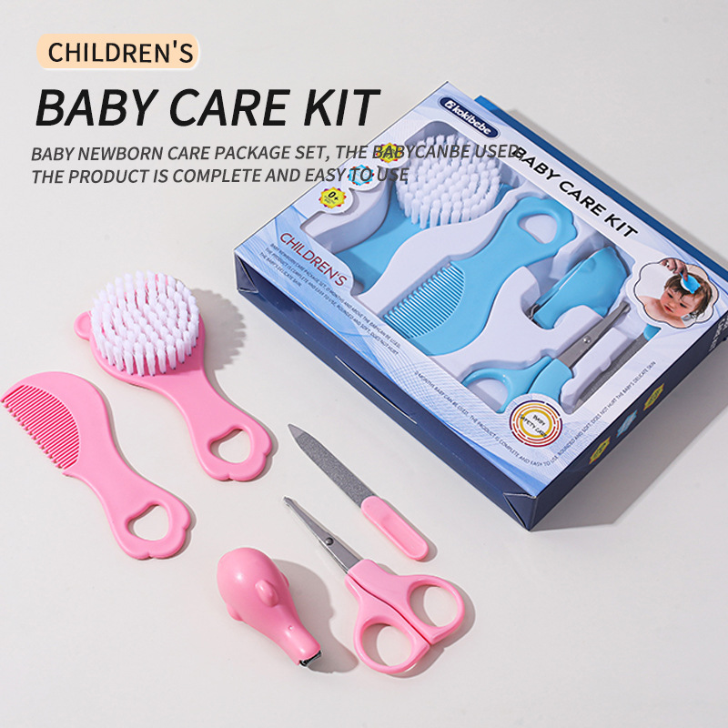 Set de cuidado para recién nacido de 5 piezas, peine, cepillo y cortaúñas - Mayorista