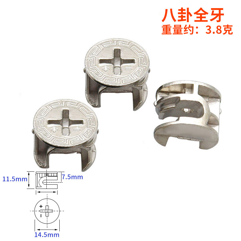 Jinrongda muebles 2 en 1 accesorios de gabinete sujetadores excéntricos sólidos conectores 3 en 1 accesorios de hardware