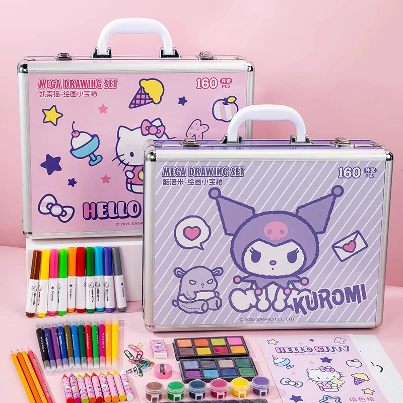 Hello Kitty, hello kitty, роскошный набор, акварель, мелки, 160 штук