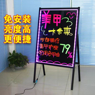 ♔ Commercial Luminous Fluorescent Board Billboard Small Blackboard Shop Flash Blackboard Handwritten Advertising Board Led Digital