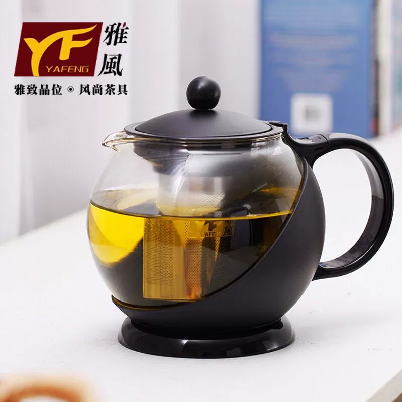Glass teapot, big filter, flavored tea, red (black) tea