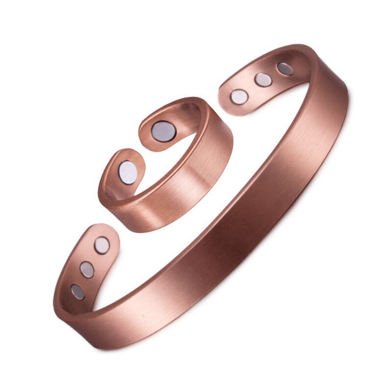 Cross-Border Amazon Smooth Surface Magnetic Therapy Open-Ended Electroplated Rose Gold Couple Bracelets Men's and Women's Magnetic Bracelet Set Cross-Border Amazon Smooth Surface Magnetic Therapy Open-Ended Electroplated Rose Gold Couple Bracelets Men's and Women's Magnetic Bracelet Set