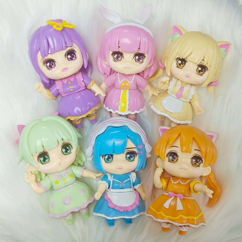 치유 인형 귀여운 미니 6 마카롱 공주 케이크 장식품 GASHAPON 인형 홈 장식