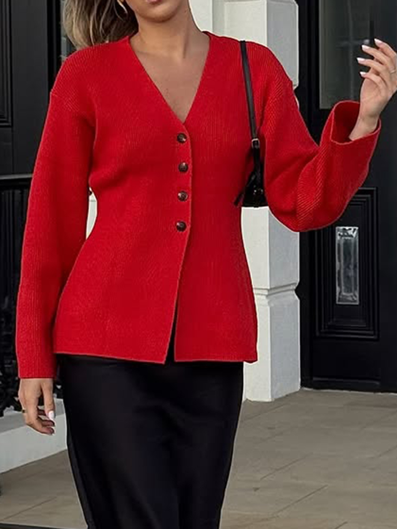 Kaikuo transfronterizo Europa y Estados Unidos botones casuales camisa de manga larga abrigo suéter de mujer 2025 otoño y invierno Amazon estación independiente