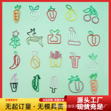 高颜值双色回形针可爱果蔬番茄曲别针创意办公收纳书签夹子礼物