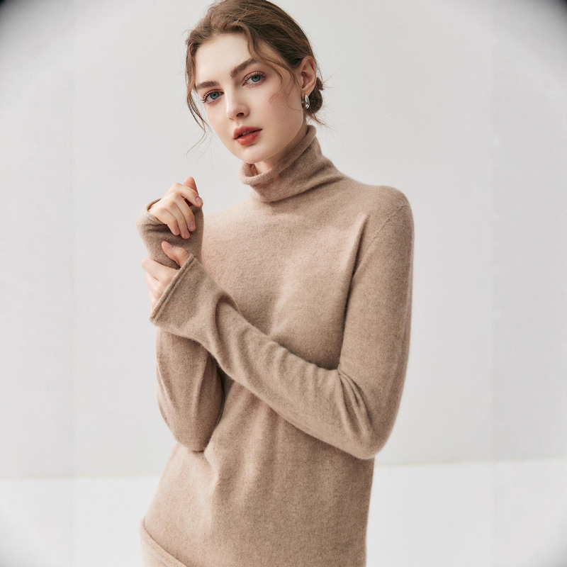 He Basic Aesthetics! Baby Cashmere Knitwear Women's Pile Collar Knitwear Loose Wool Bottoming Knitwear Seamless Knitwear