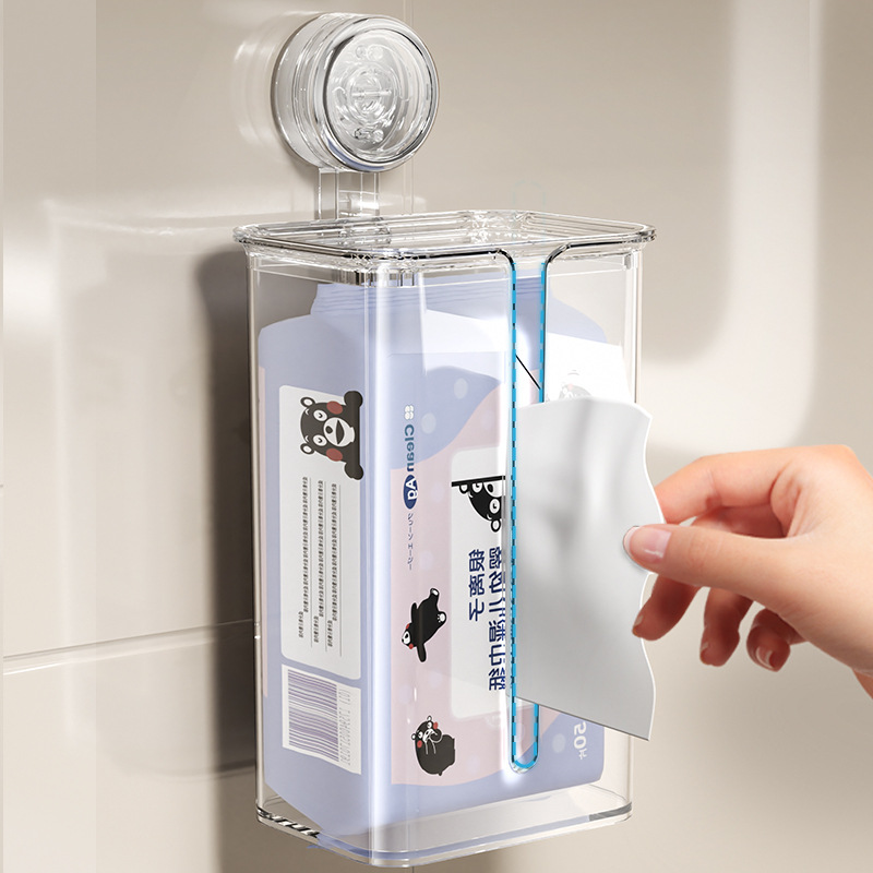 Ventosa caja de pañuelos de papel toalla facial de baño de pared caja de pared toalla facial de inodoro caja de almacenamiento caja de cartón colgante