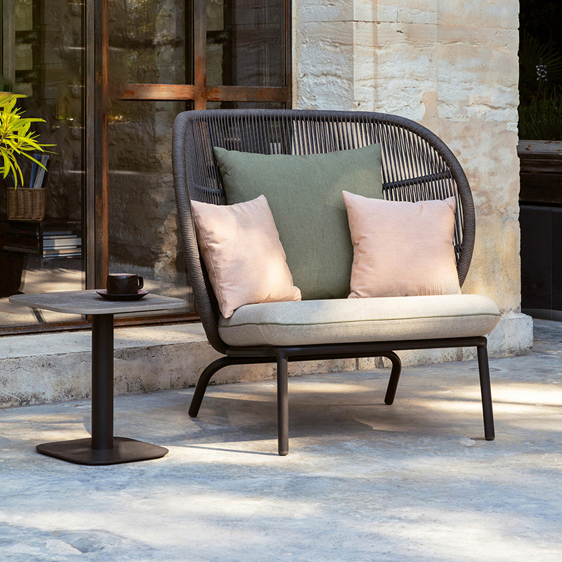 北欧户外设计师花园创意藤椅阳台沙发样板房民宿酒店简约茶几组合