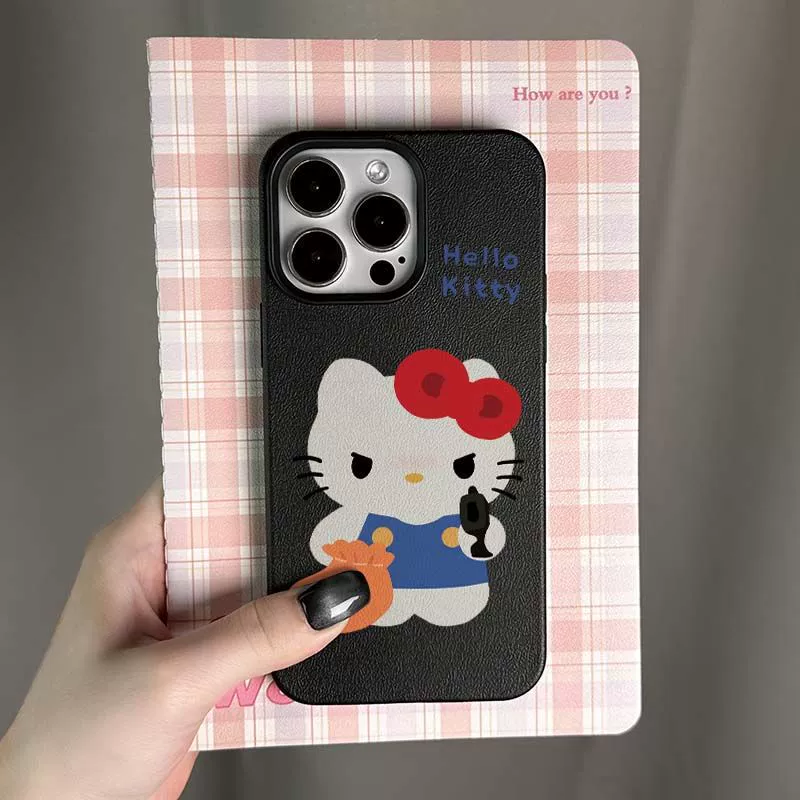 Чехол для телефона (Apple) iPhone 16 — рисунок «личи», текстурный Hello Kitty