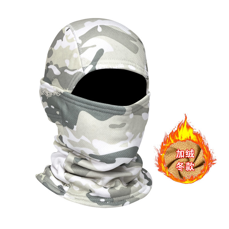 Pasamontañas táctico de camuflaje grueso para invierno, protección facial térmica para ciclismo o deportes al aire libre