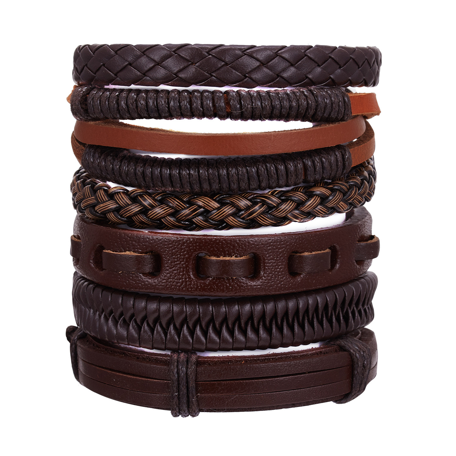 Retro Geometric Pu Leather Rope Braid Men's Bracelets display picture 10