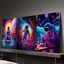 跨境亚马逊TEMU 热卖太空星球家居装饰艺术画任意图片可发货