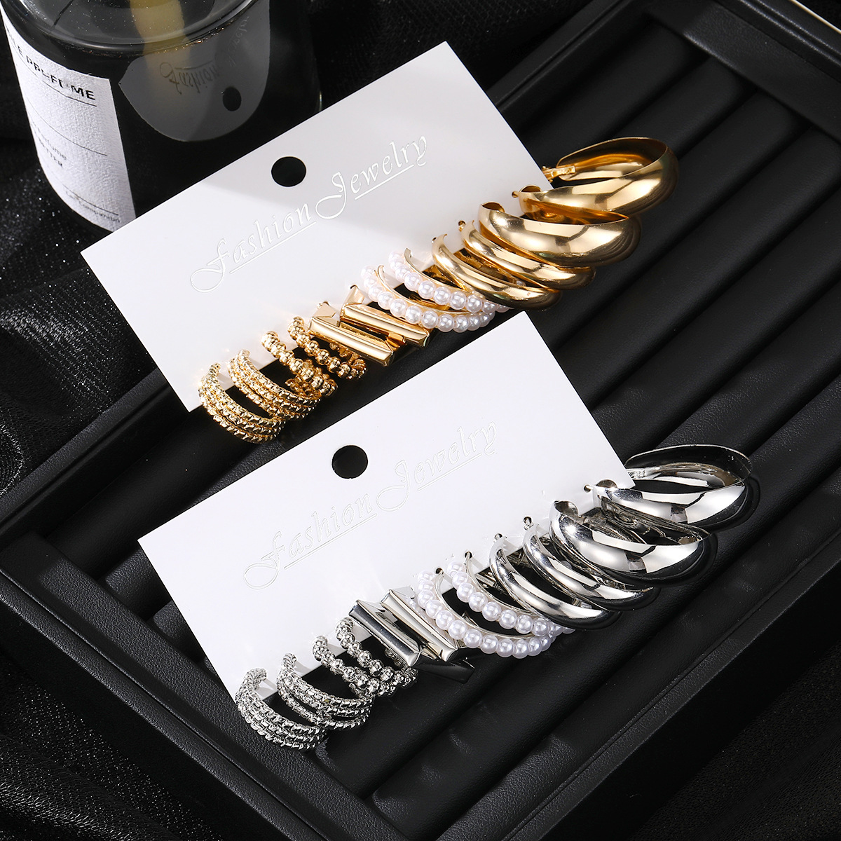 Hoop Earrings, Ear Studs Classification 1 Set Quantity 1 Set Simple Style Geometric Plating Alloy Hoop Earrings Ear Studs