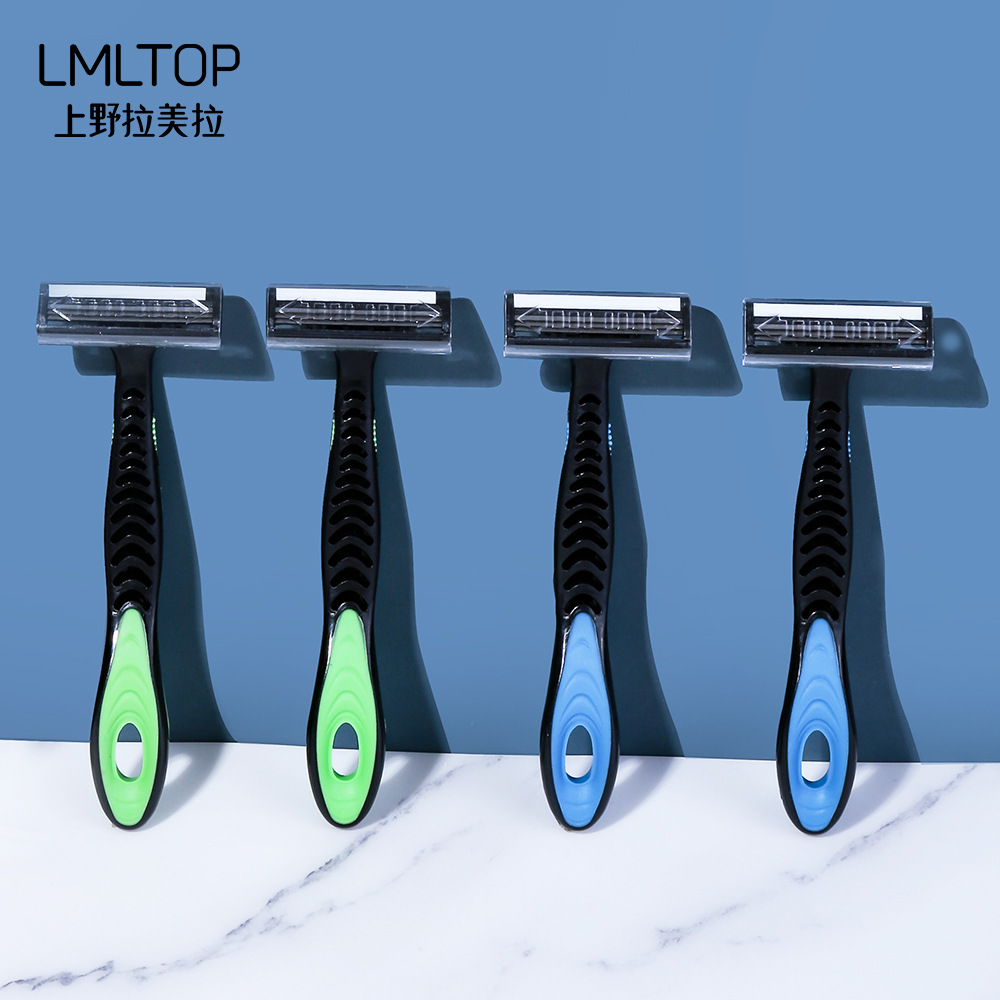 Lamila 3 capas de acero inoxidable hoja de los hombres Rake cuchillo axila maquinilla de afeitar 4 Pack A0912