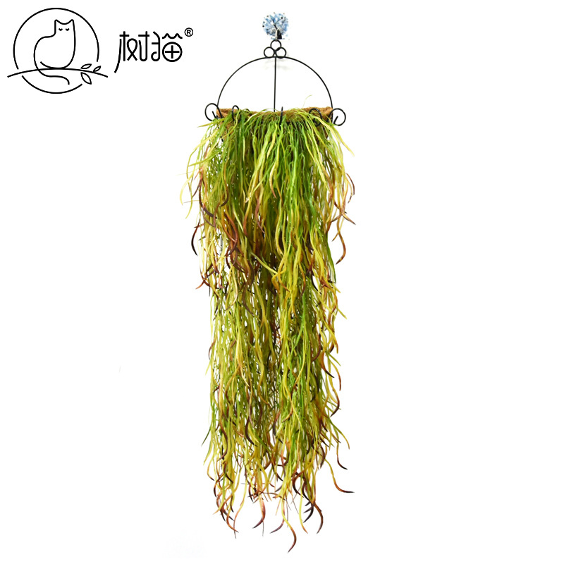 树猫 仿真刀叶草藤条软胶长扁草短款龙须草植物墙装饰垂吊假花藤